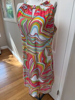 Jude Connally Multicolor Swirl Halter Mini Dress size L